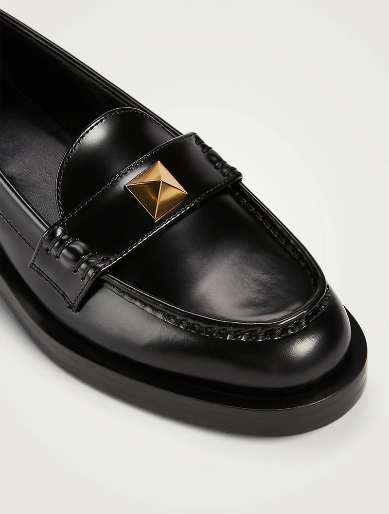 Roman Stud Leather Loafers