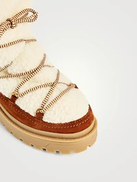 Trekkgirl Shearling And Suede Lace-Up Ankle Boots