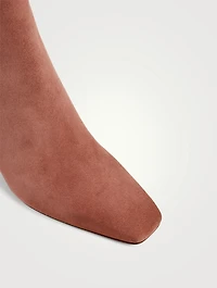 Rockstud Suede Heeled Ankle Boots