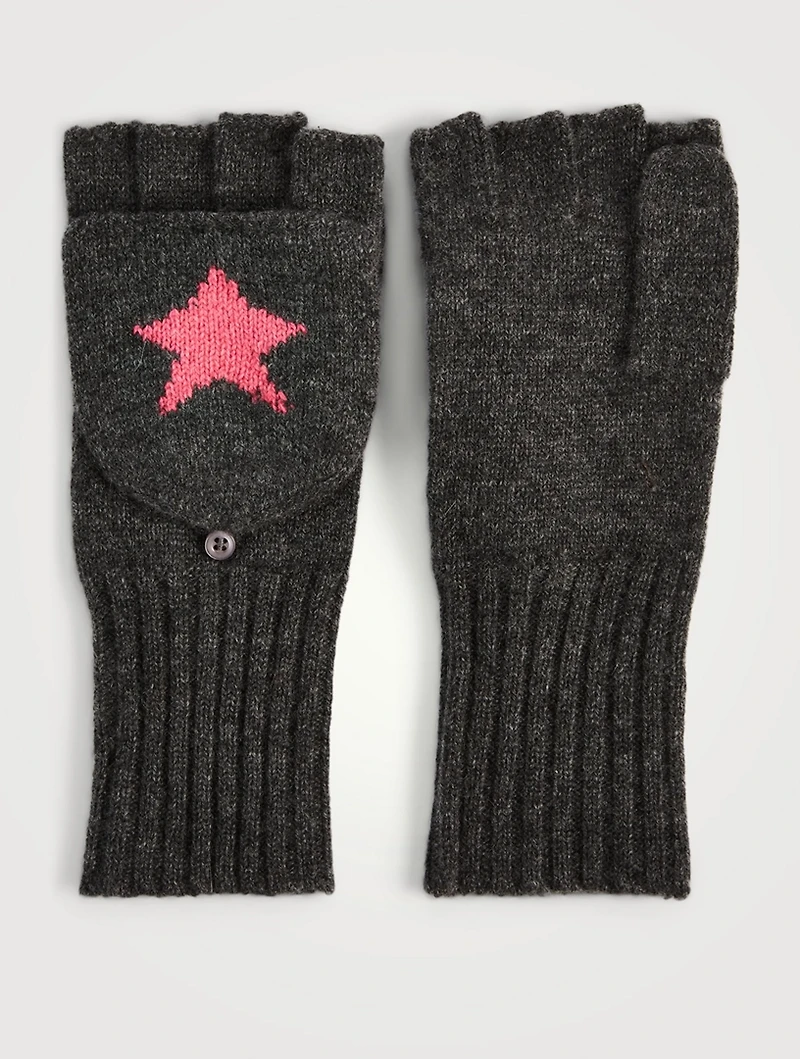 Star Cashmere Pop-Top Gloves