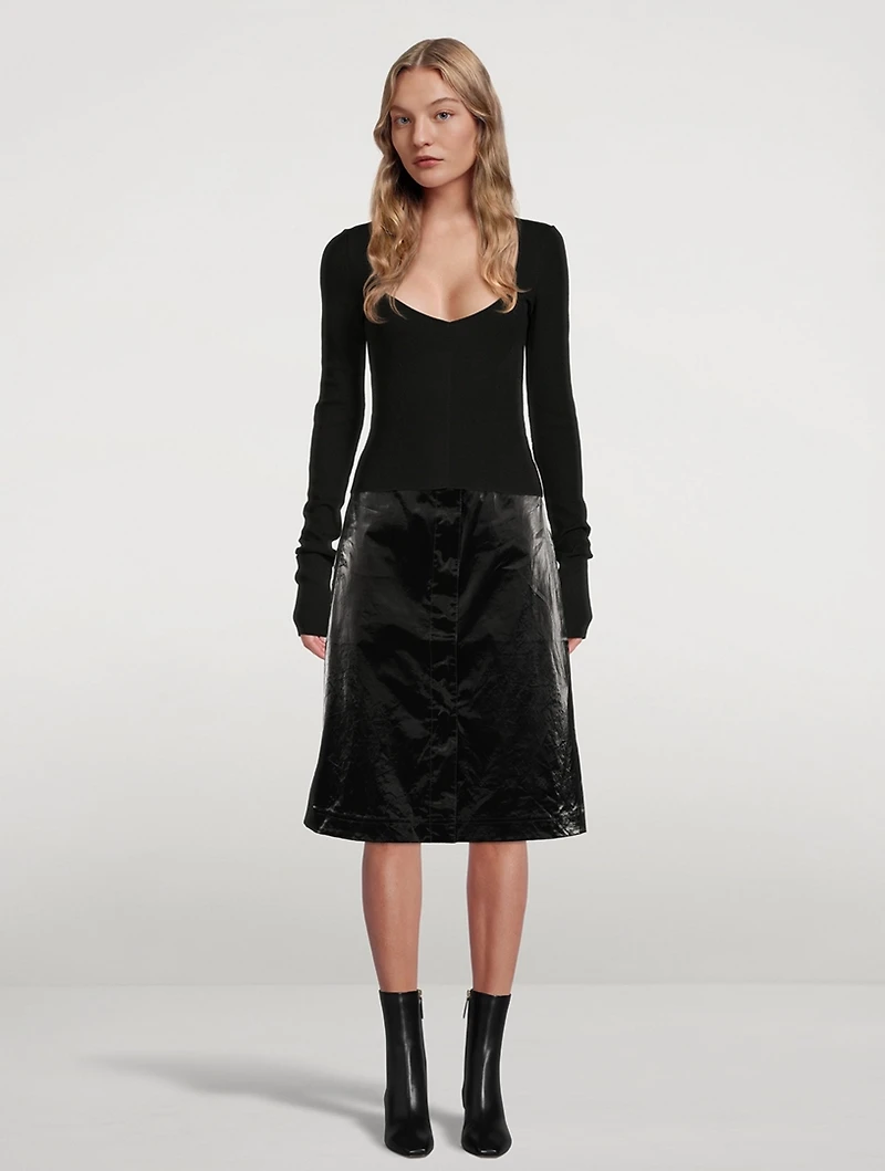 Olvera Knit Square Neck Long-Sleeve Top