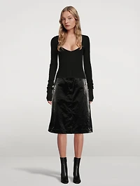 Olvera Knit Square Neck Long-Sleeve Top