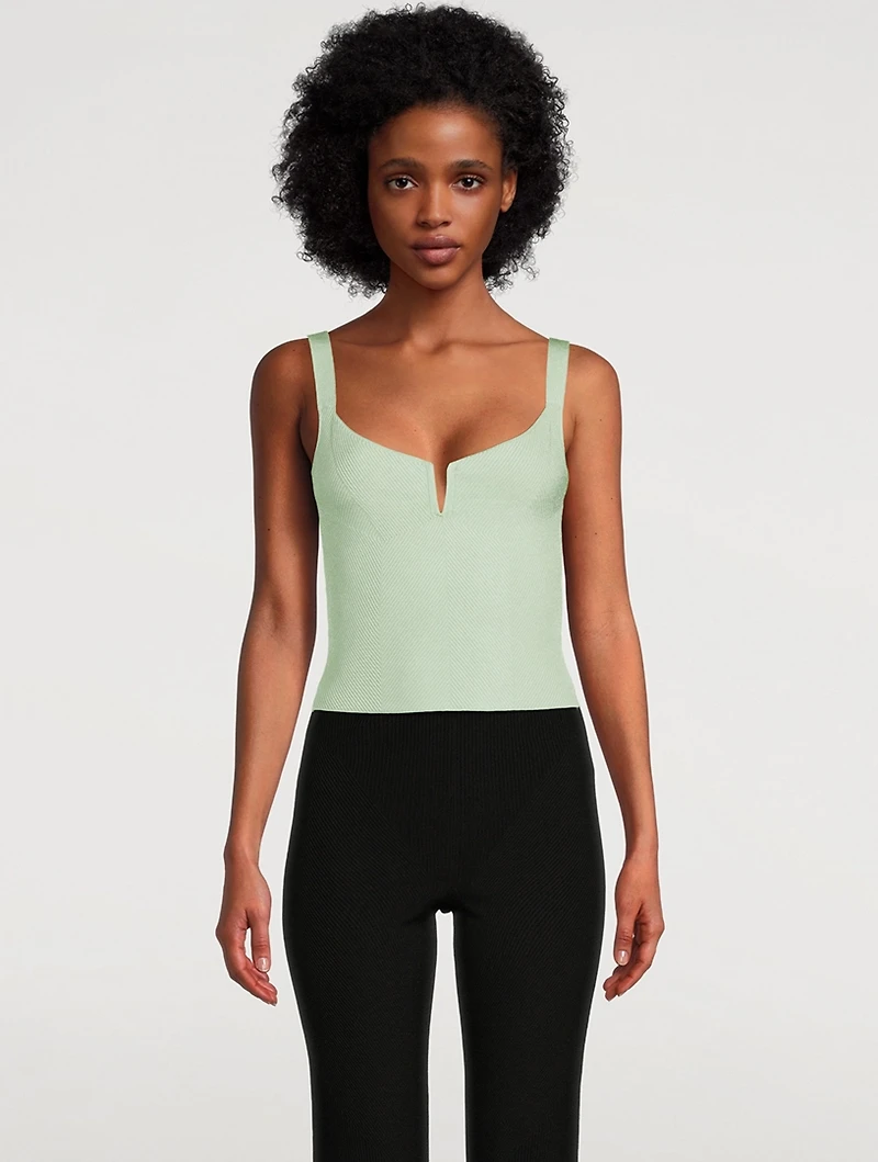 Tindaya Knit Tank Top With V-Boning