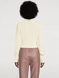 Burgos Knit V-Neck Long-Sleeve Crop Top