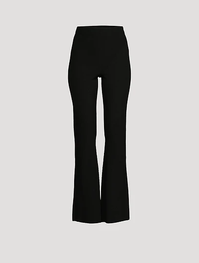 Lajas Knit High-Waisted Flared Pants