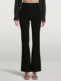 Lajas Knit High-Waisted Flared Pants
