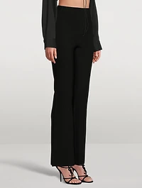 Lajas Knit High-Waisted Flared Pants