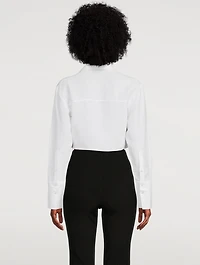 Thebes Cropped Shirt With Brooch Detail