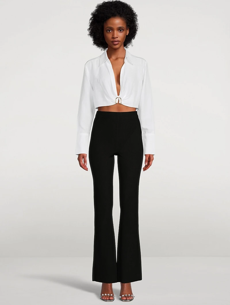 Thebes Cropped Shirt With Brooch Detail