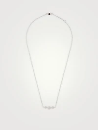 Aztec Silver North Star Micro Bar Necklace With White Sapphire
