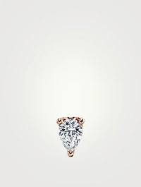 18K Rose Gold Pear Diamond Stud Earring
