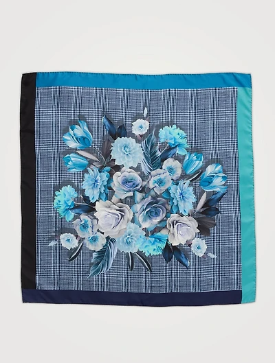 Silk Square Scarf In Floral Print