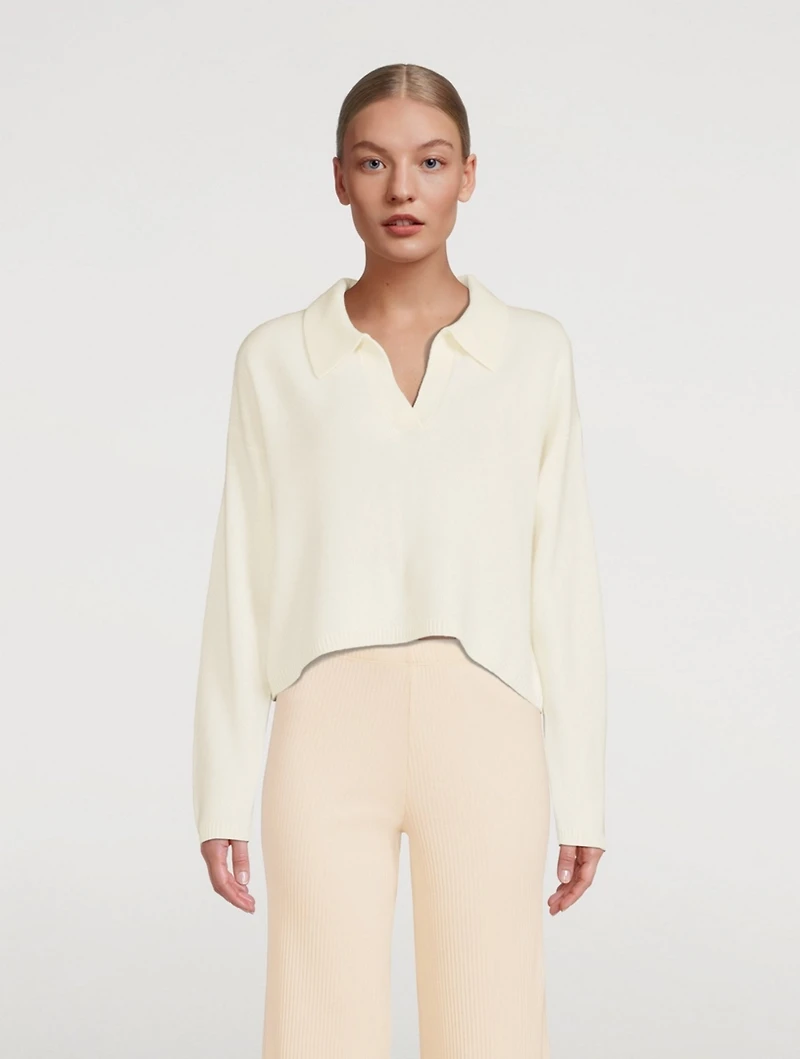 Cashmere V-Neck Polo