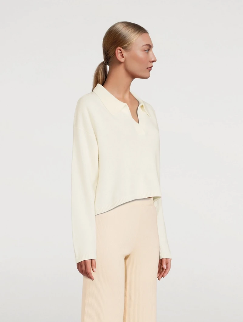 Cashmere V-Neck Polo