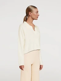 Cashmere V-Neck Polo