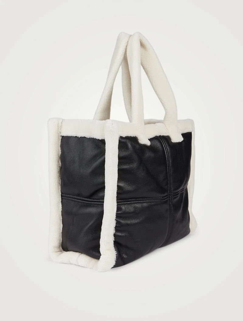 Large Lola Faux Shearling Tote Bag