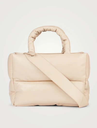 Small Daffy Padded Leather Tote Bag