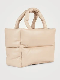 Small Daffy Padded Leather Tote Bag