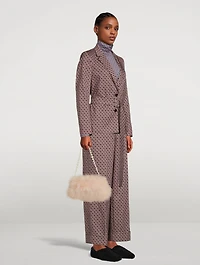 Feather Shoulder Bag With Pearl Handle