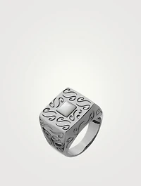 Ara Silver Square Ring With Mother-Of-Pearl