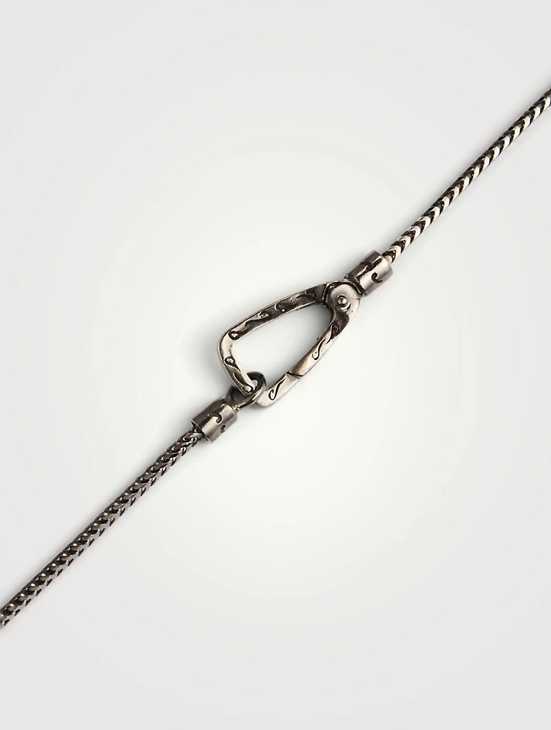 Ara Silver Rectangular Pendant Necklace With Green Aventurine