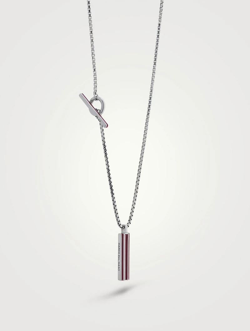 Acies Single Polished Silver Pendant Necklace