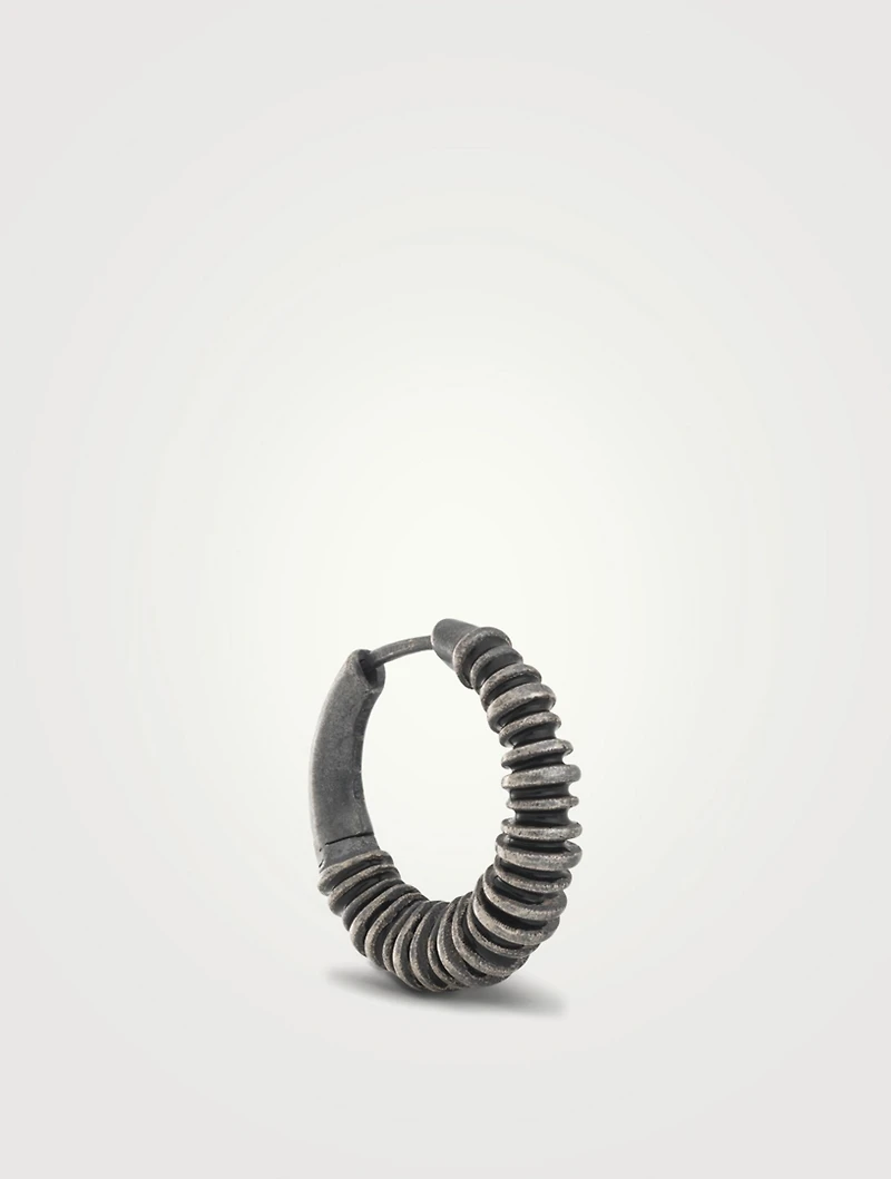 Acies Satellite Hoop Oxidized Silver Earring