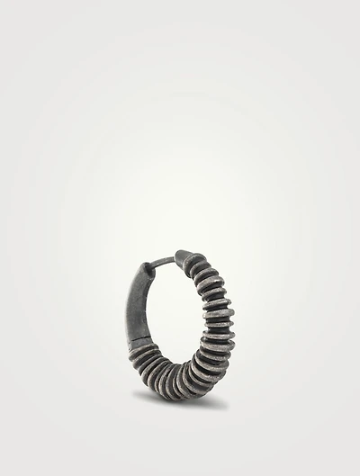 Acies Satellite Hoop Oxidized Silver Earring