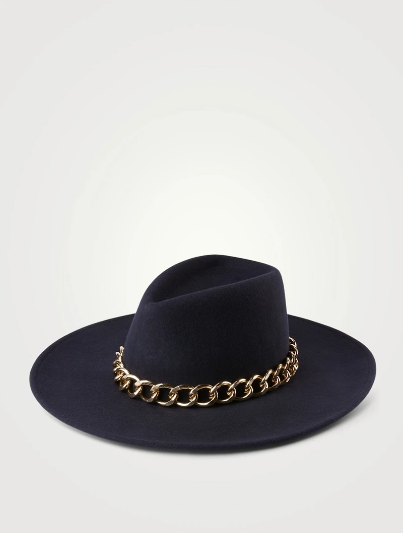 Harlowe Wool Chain Fedora