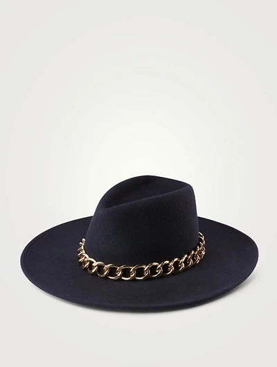 Harlowe Wool Chain Fedora