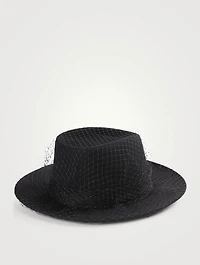 Blaine Wool Fedora Hat With Veil
