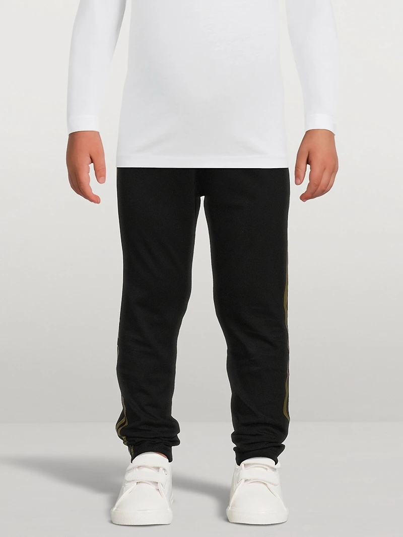 Kids Cotton Leggings With Side Stripe