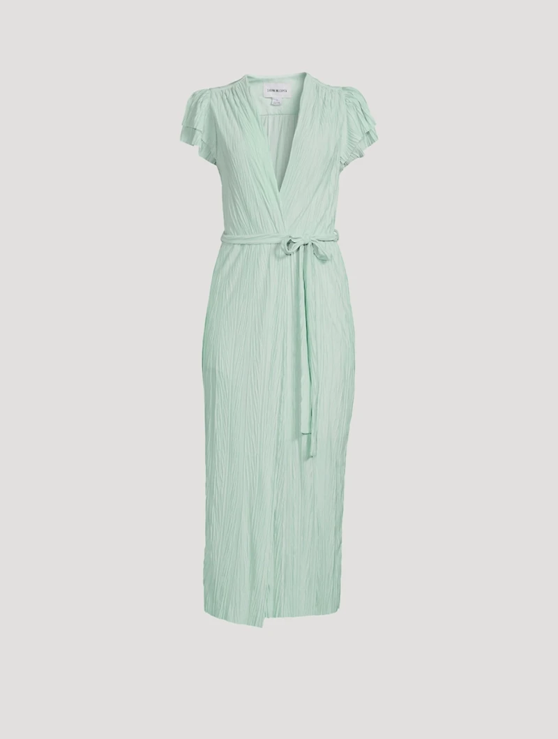 Alaya Pleated Knit Midi Dress