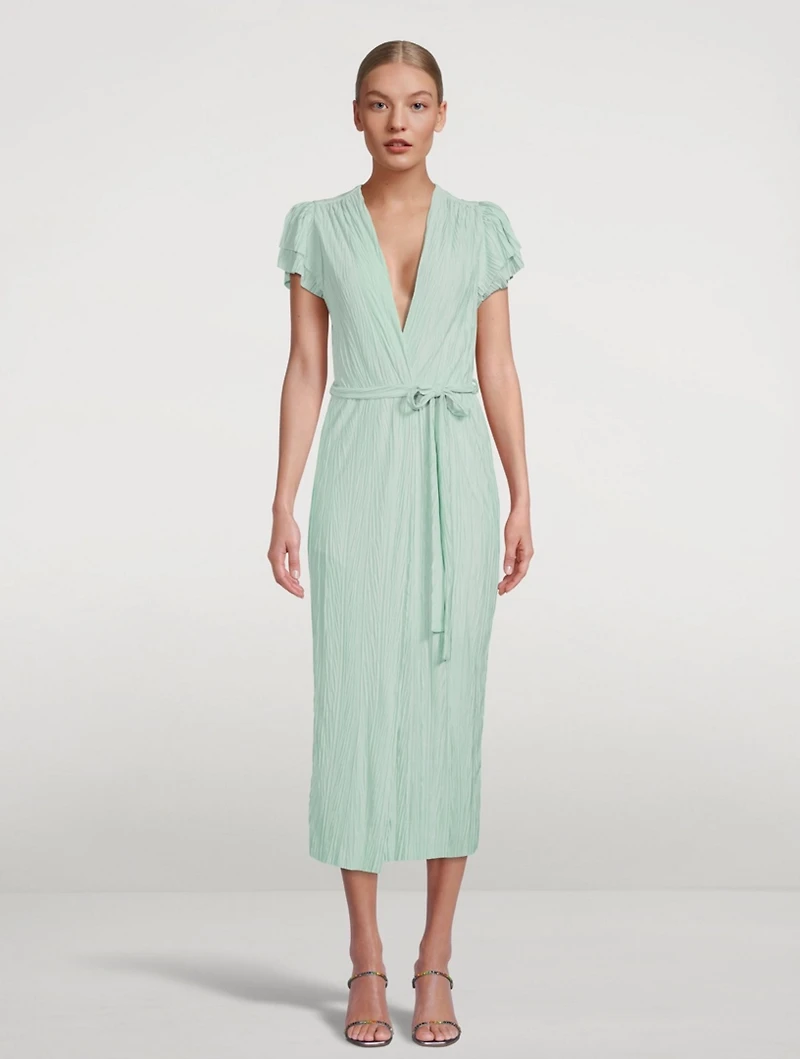 Alaya Pleated Knit Midi Dress