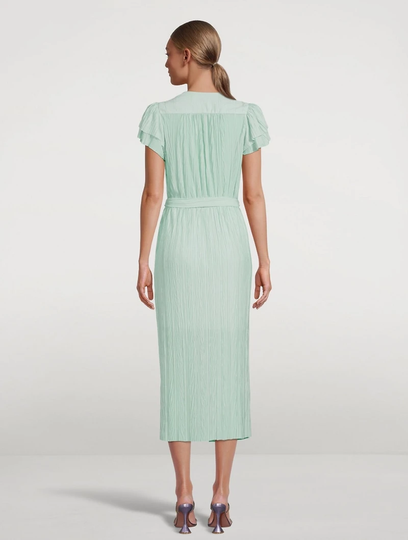 Alaya Pleated Knit Midi Dress