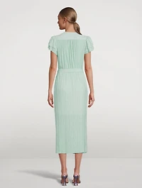 Alaya Pleated Knit Midi Dress