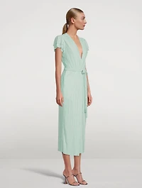 Alaya Pleated Knit Midi Dress