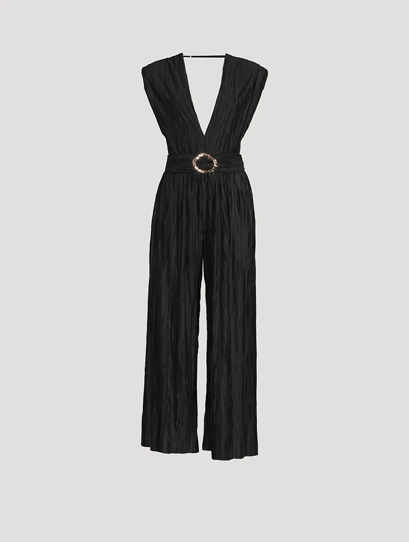 Galliano Pleated Sleeveless Jumpsuit