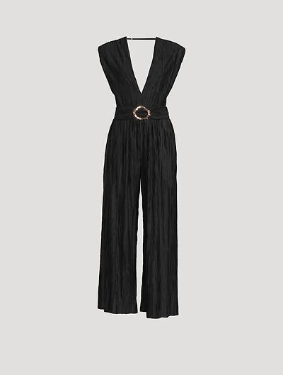 Galliano Pleated Sleeveless Jumpsuit