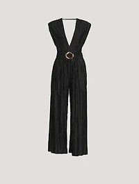 Galliano Pleated Sleeveless Jumpsuit