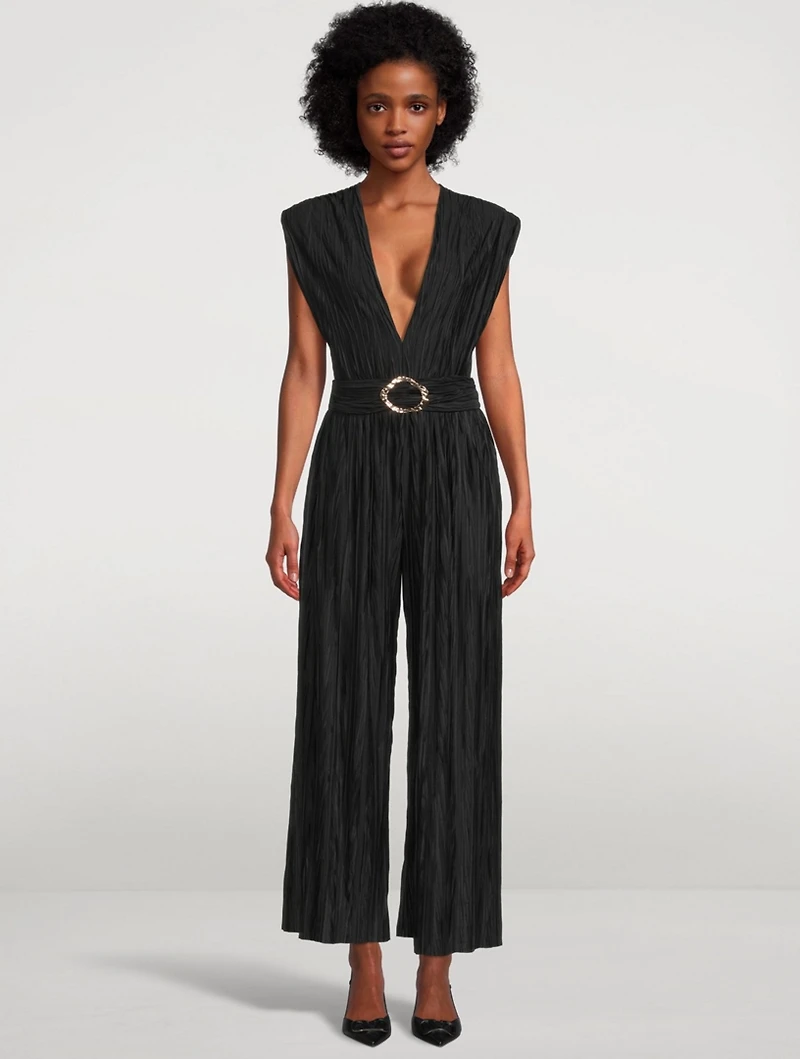 Galliano Pleated Sleeveless Jumpsuit
