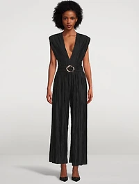 Galliano Pleated Sleeveless Jumpsuit
