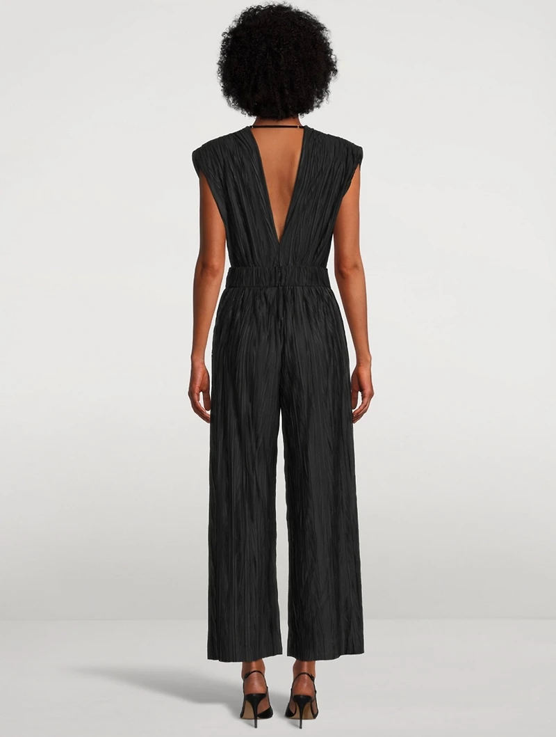 Galliano Pleated Sleeveless Jumpsuit