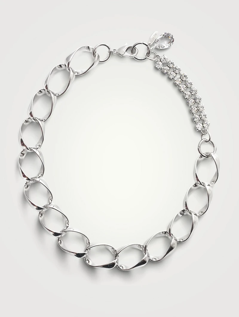 Giant Chain Necklace With Crystals