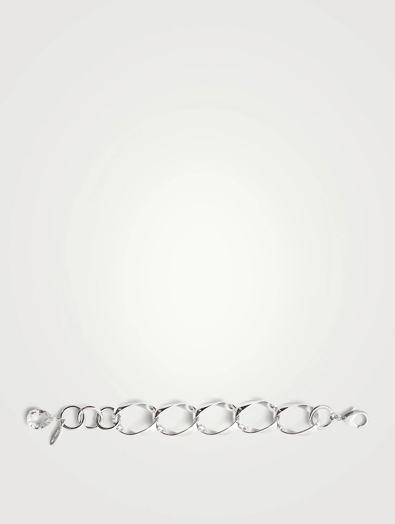 Giant Chain Bracelet With Crystal Charm