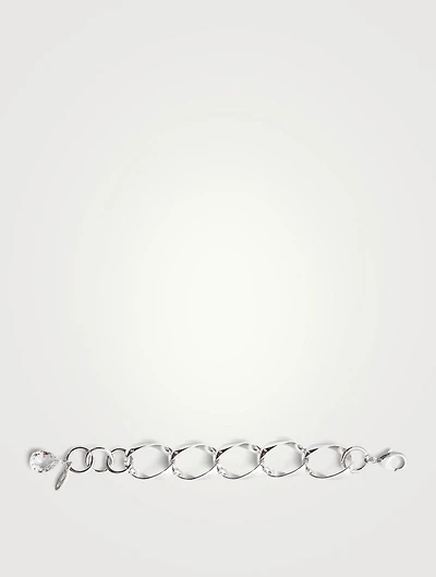 Giant Chain Bracelet With Crystal Charm