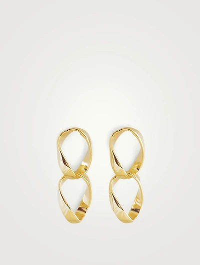 20K Gold Plated Giant Chain Link Earrings