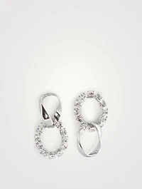 Asymmetrical Giant Chain And Crystal Chain Link Earrings With Crystals
