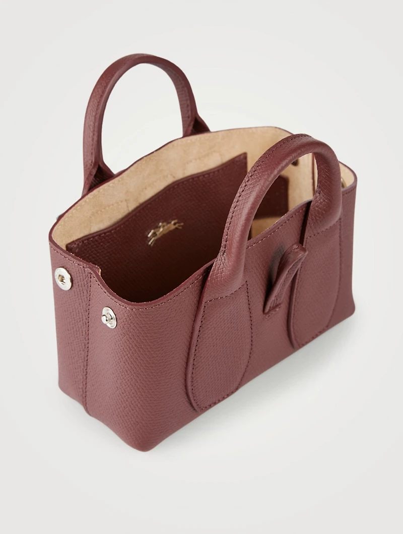 XS Roseau Leather Top Handle Bag