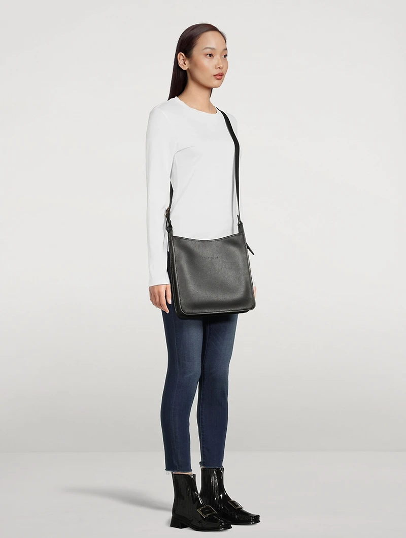Large Le Foulonné Leather Square Crossbody Bag